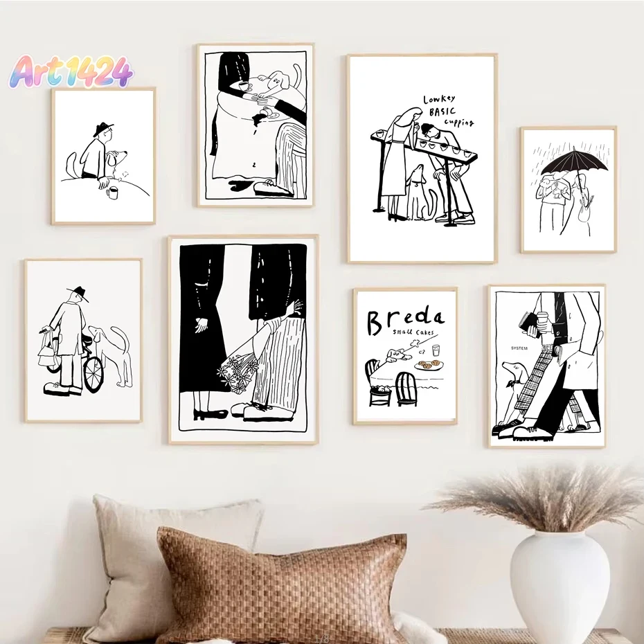 Korean Arts And Lifestyle - 1 szt. Skandynawski minimalistyczny plakat artystyczny,