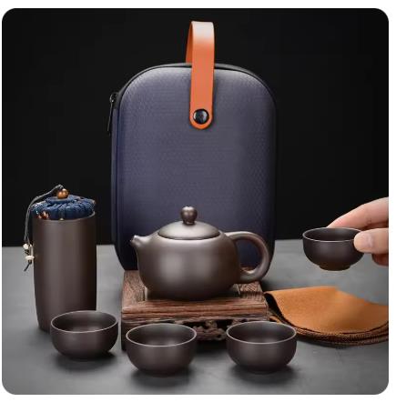 Korean Tea Set - Fioletowy Zestaw Herbaciany z Glinki na