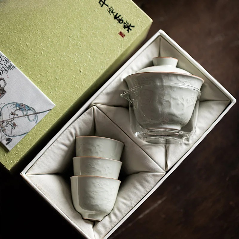 Korean Tea Set - Butikowy, ręcznie robiony zestaw misek z